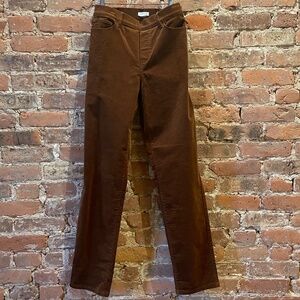 J Jill Authentic Fit Pull-On Corduroy Jeans - Dark Redwood - Medium